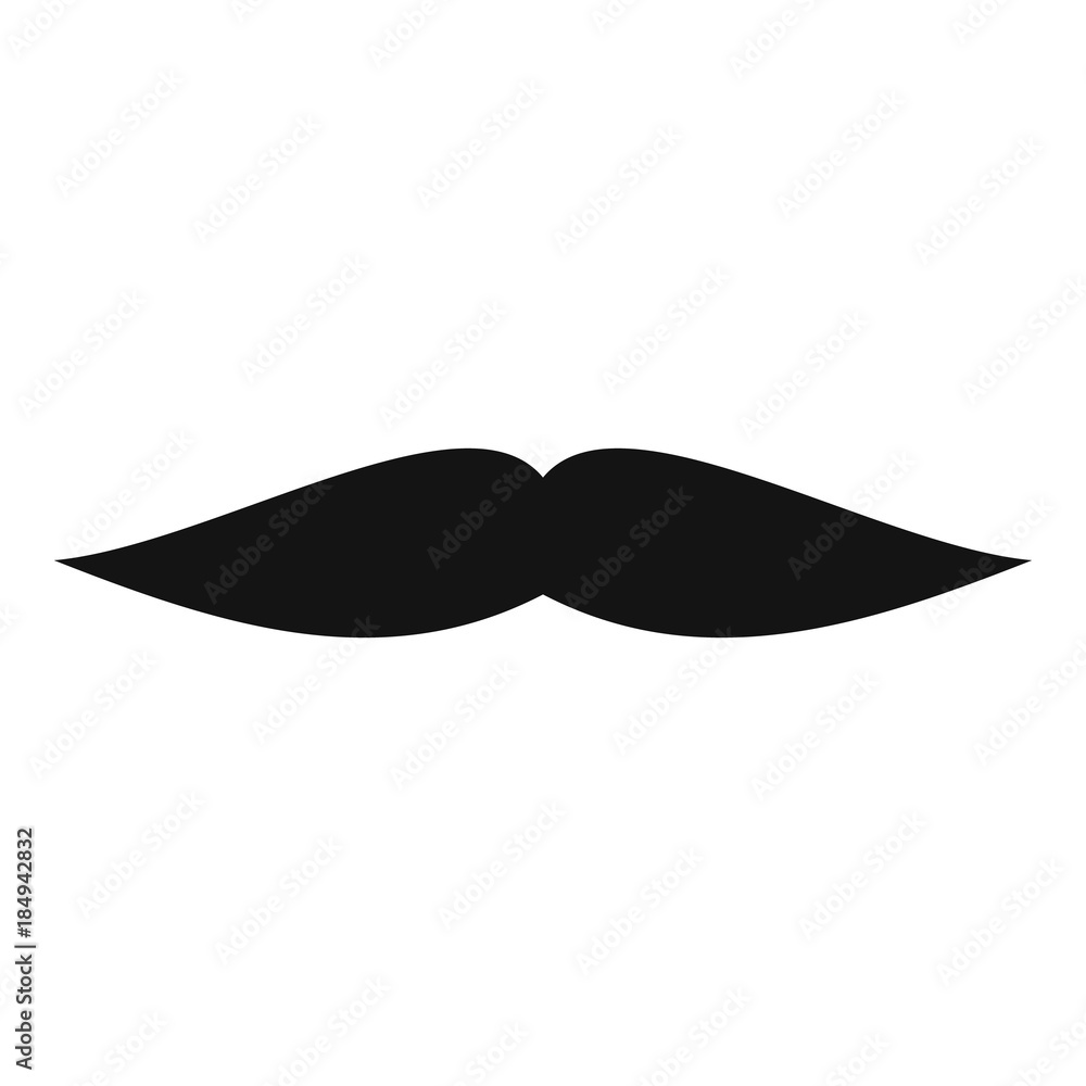 Flat mustache icon. Simple illustration of flat mustache vector icon for web