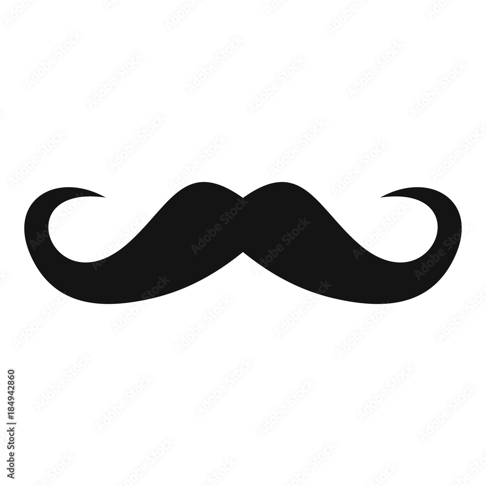 Handlebar mustache icon. Simple illustration of handlebar mustache vector icon for web Handlebar mustache icon. Simple illustration of handlebar mustache vector icon for web