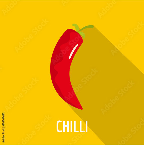Chilli pepper icon. Flat illustration of chilli pepper vector icon for web