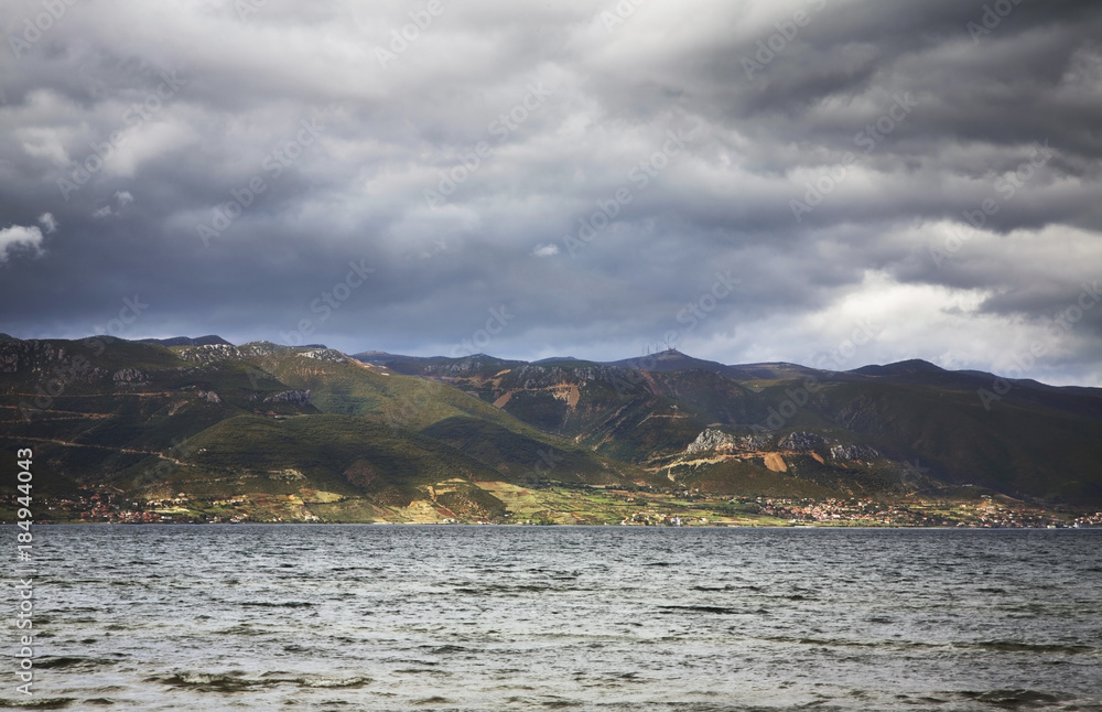 Fototapeta premium Ohrid lake in Pogradec. Albania
