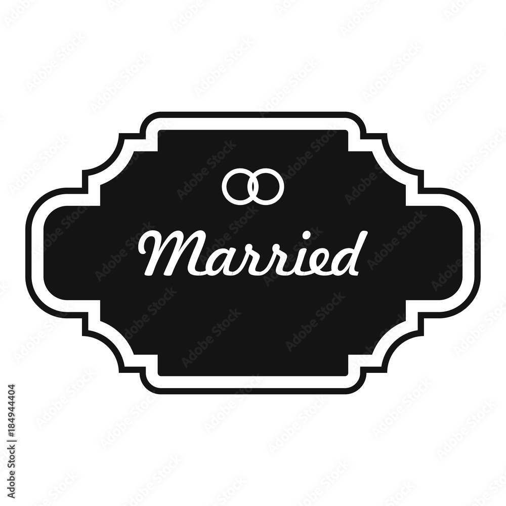 Married label icon. Simple illustration of married label vector icon for web Married label icon. Simple illustration of married label vector icon for web