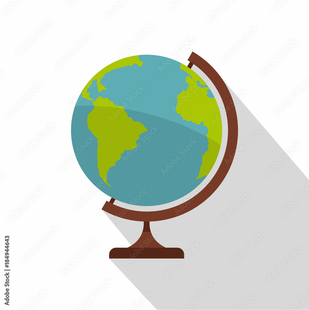 Geographic planet icon. Flat illustration of geographic planet vector icon for web