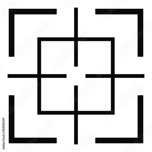 Square target icon. Simple illustration of square target vector icon for web