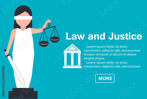 Lady justice or Iustitia in flat stile