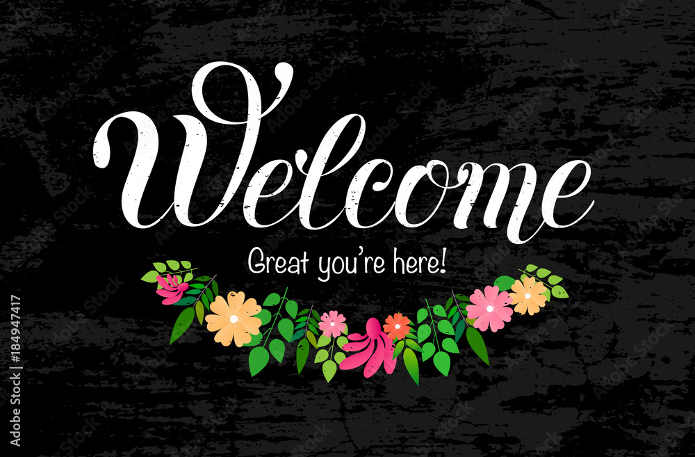 Welcome hand lettering