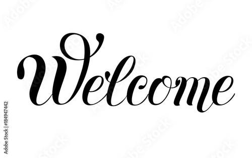 Canvas Print Welcome hand lettering