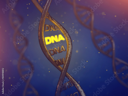 Billede på lærred Dna helix , Gene mutation , Genetics