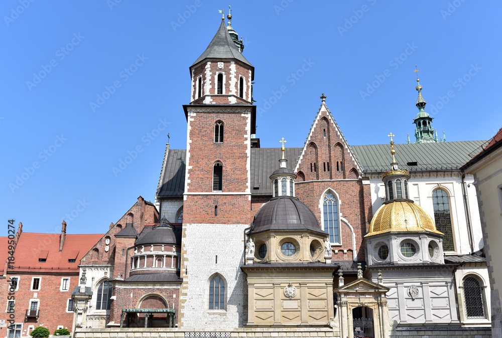 Wawel Cathedral Poland, the south side of Krakow Cathedral, Wawel Hill, Poland