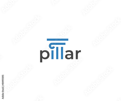 Pillar Logo Template. Column Vector Design. Capital Architecture Illustration