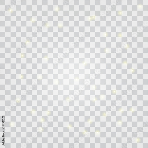 Glitter and glow on transparent Background. Vector Illustration.