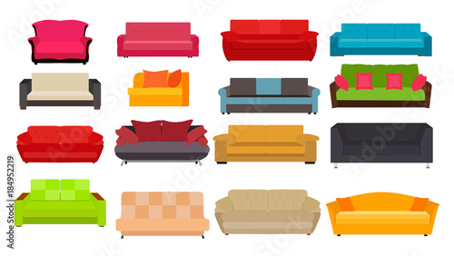 Sofa Icon Set Vector Illustration