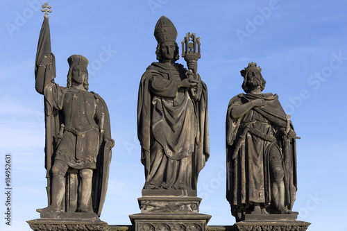 Obraz na płótnie Baroque Scupture from the Prague Charles Bridge, Czech Republic w salonie