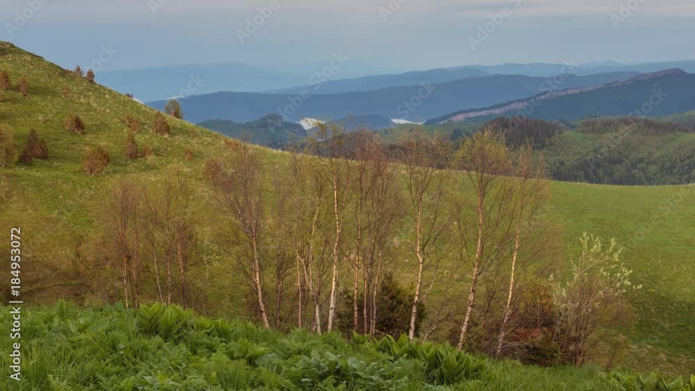 Russia, time lapse. The formation and movement of clouds over the summer slopes of Adygea Bolshoy Thach and the Caucasus Mountains Russia, time lapse. The formation and movement of clouds over the summer slopes of Adygea Bolshoy Thach and the Caucasus Mountains