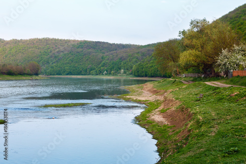 Spring Dnister river canyon