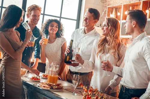 Photography Group of friends party together indoors celebration