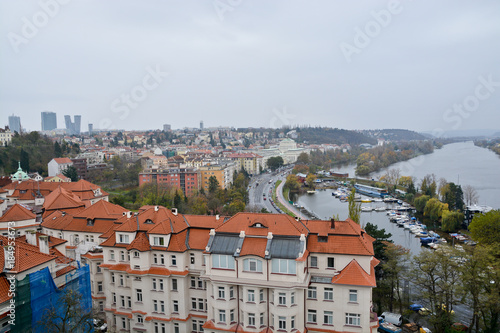 The Vltava embankment in Prague.