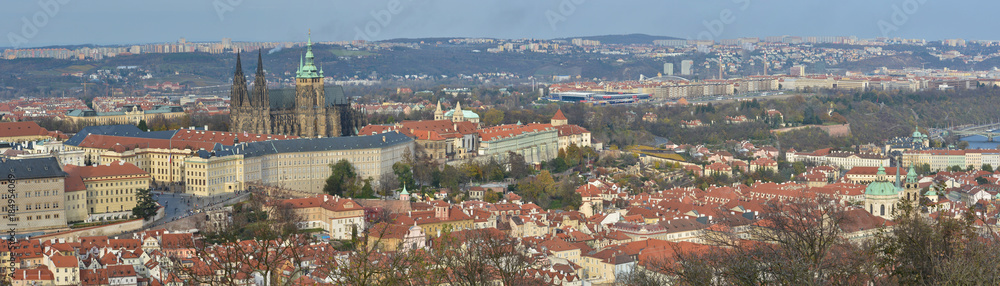 Panorama of Prague from Petrin Hill.