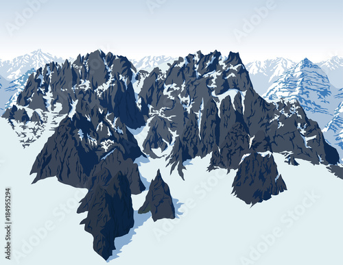 vector alps mountains background