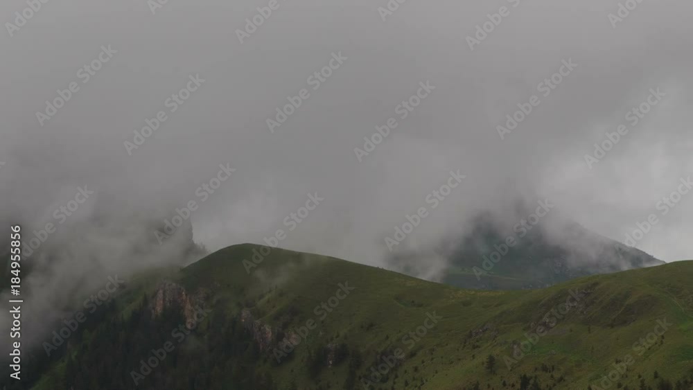 Russia, time lapse. The formation and movement of clouds over the summer slopes of Adygea Bolshoy Thach and the Caucasus Mountains Russia, time lapse. The formation and movement of clouds over the summer slopes of Adygea Bolshoy Thach and the Caucasus Mountains