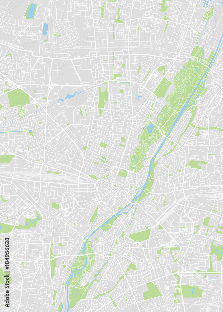 Munich colored vector map