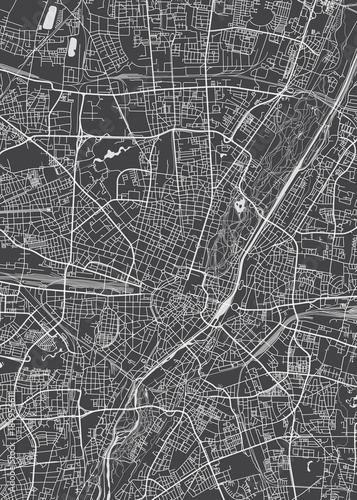 Munich city plan, detailed vector map