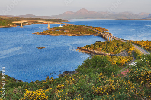 The bridge to Isle of Skye at sunrise - Scotland, UK