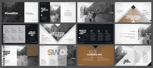 Gold black minimal presentation templates elements on a white background. Vector infographics. Use in Presentation, flyer and leaflet, corporate report, marketing, advertising, annual report, banner. photo