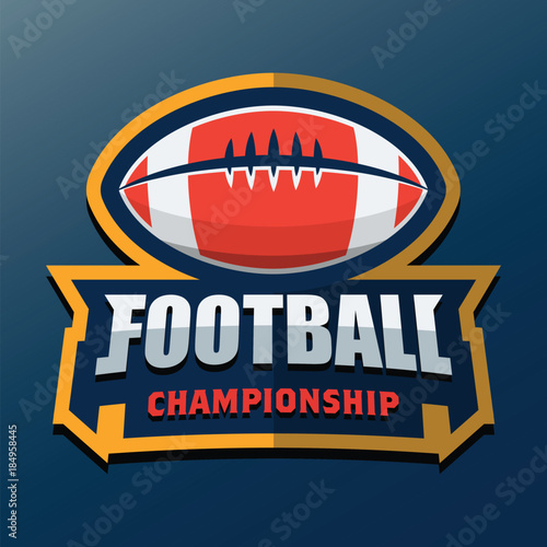 American Football Logo Template. Vector College Logos Illustration