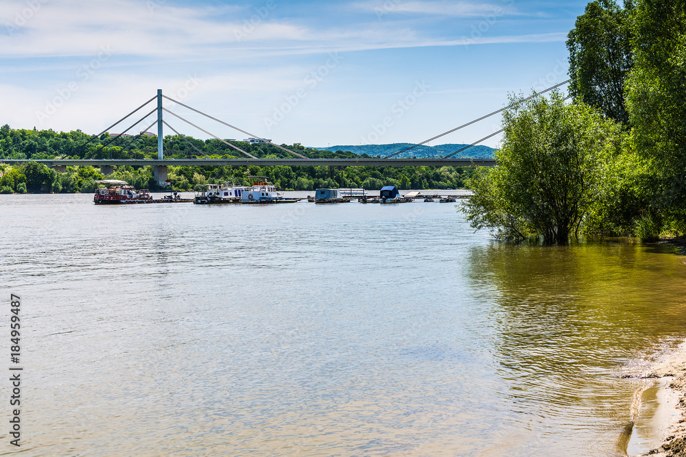 Novi Sad, Serbia May 09, 2015: Bridge of Liberty in Novi Sad