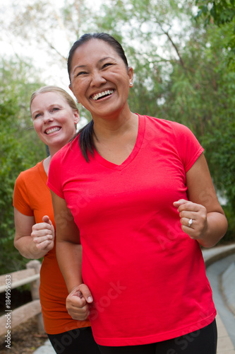 Healthy women exercising and getting fit.