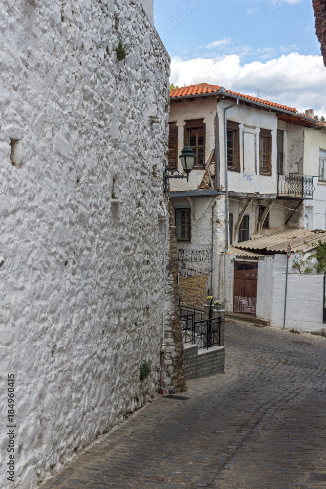 Street and old houses in old town of Xanthi, East Macedonia and Thrace, Greece