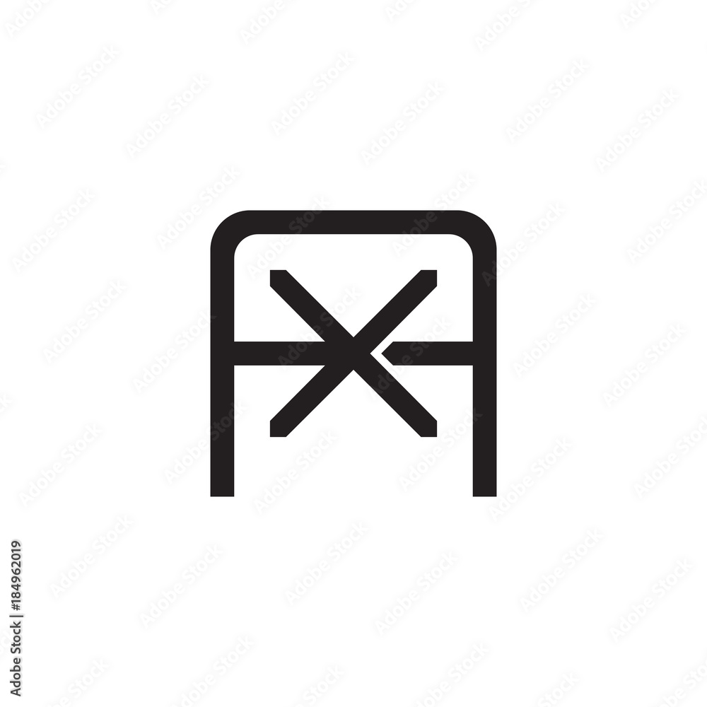 Initial letter A and X, AX, XA, overlapping X inside A, line art logo, black monogram color Initial letter A and X, AX, XA, overlapping X inside A, line art logo, black monogram color