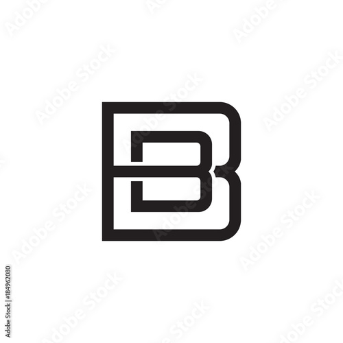 Initial letter B and B, BB, overlapping B inside B, line art logo, black monogram color