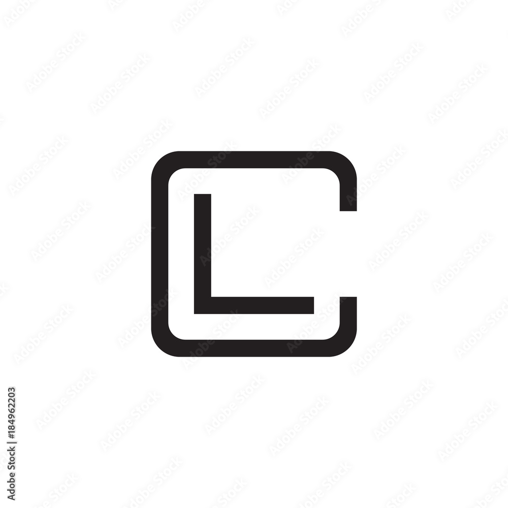 Initial letter C and L, CL, LC, overlapping L inside C, line art logo, black monogram color Initial letter C and L, CL, LC, overlapping L inside C, line art logo, black monogram color