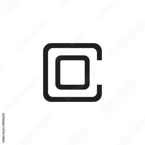 Initial letter C and O, CO, OC, overlapping O inside C, line art logo, black monogram color