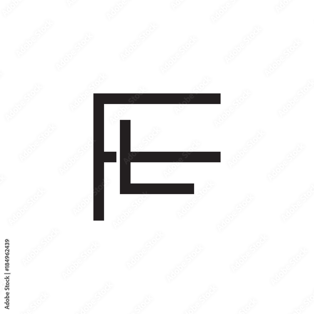 Initial letter F and L, FL, LF, overlapping L inside F, line art logo, black monogram color Initial letter F and L, FL, LF, overlapping L inside F, line art logo, black monogram color