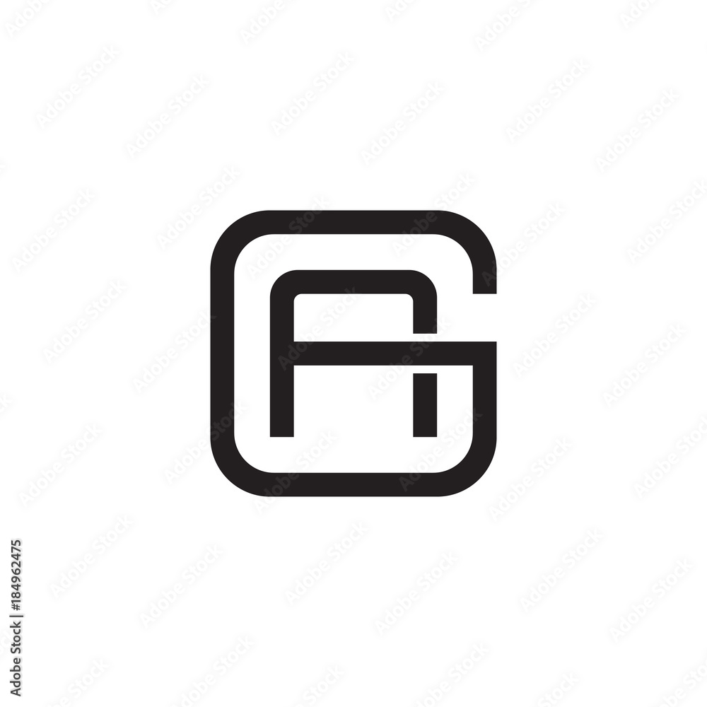 Initial letter G and A, GA, AG, overlapping A inside G, line art logo, black monogram color Initial letter G and A, GA, AG, overlapping A inside G, line art logo, black monogram color