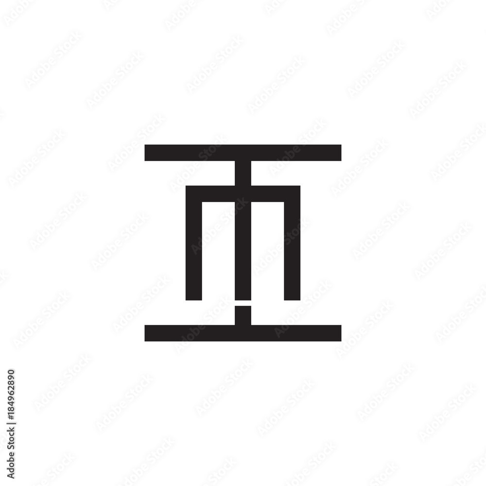 Initial letter I and M, IM, MI, overlapping M inside I, line art logo, black monogram color Initial letter I and M, IM, MI, overlapping M inside I, line art logo, black monogram color