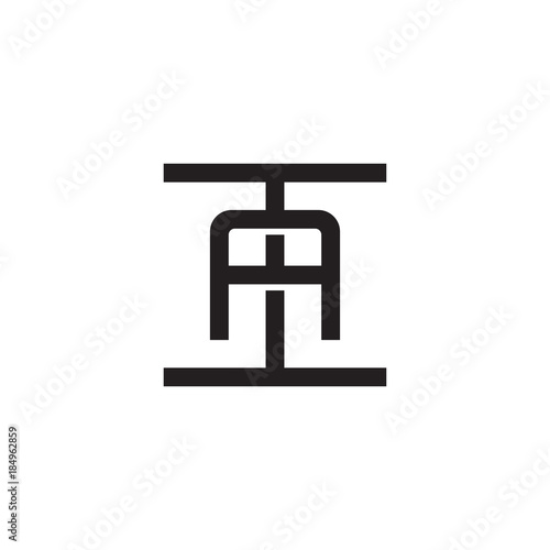 Initial letter I and A, IA, AI, overlapping A inside I, line art logo, black monogram color