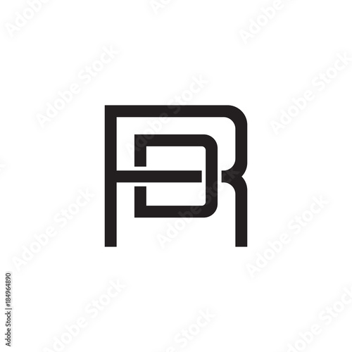 Initial letter R and D, RD, DR, overlapping D inside R, line art logo, black monogram color