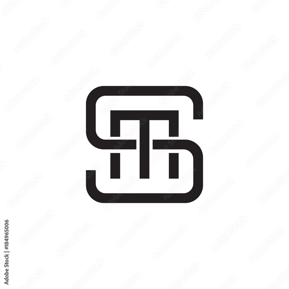 Initial letter S and M, SM, MS, overlapping M inside S, line art logo, black monogram color Initial letter S and M, SM, MS, overlapping M inside S, line art logo, black monogram color