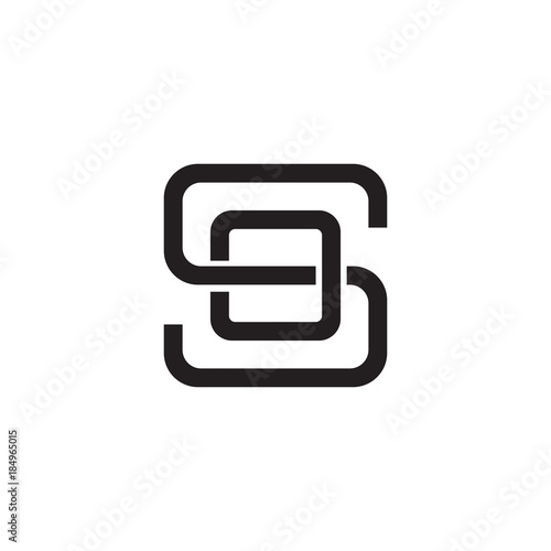 Initial letter S and O, SO, OS, overlapping O inside S, line art logo, black monogram color