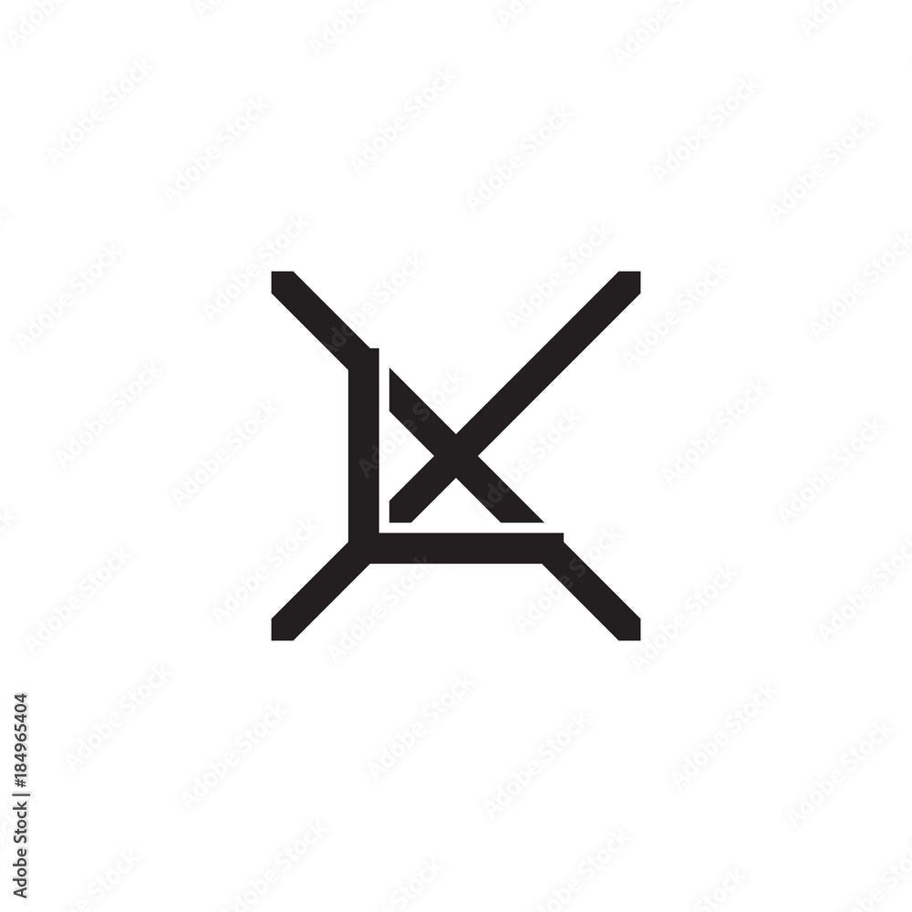 Initial letter X and L, XL, LX, overlapping L inside X, line art logo, black monogram color Initial letter X and L, XL, LX, overlapping L inside X, line art logo, black monogram color