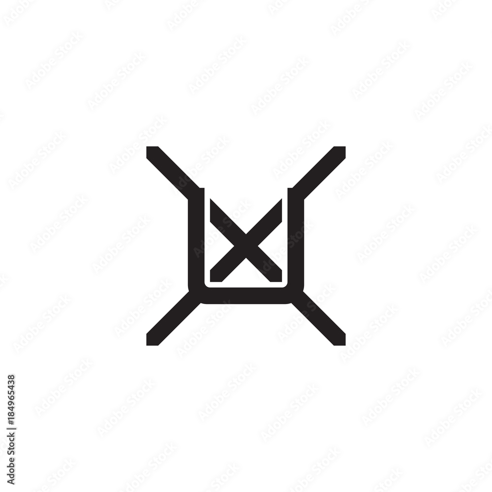Initial letter X and U, XU, UX, overlapping U inside X, line art logo, black monogram color Initial letter X and U, XU, UX, overlapping U inside X, line art logo, black monogram color