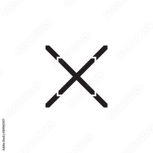 Initial letter X and X, XX, overlapping X inside X, line art logo, black monogram color