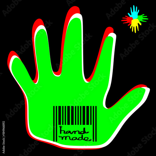 Handmade symbol and bar code, vector