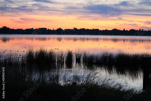 Quadro su tela Morning sunrise over Jessie Lake, Bonnyville Alberta