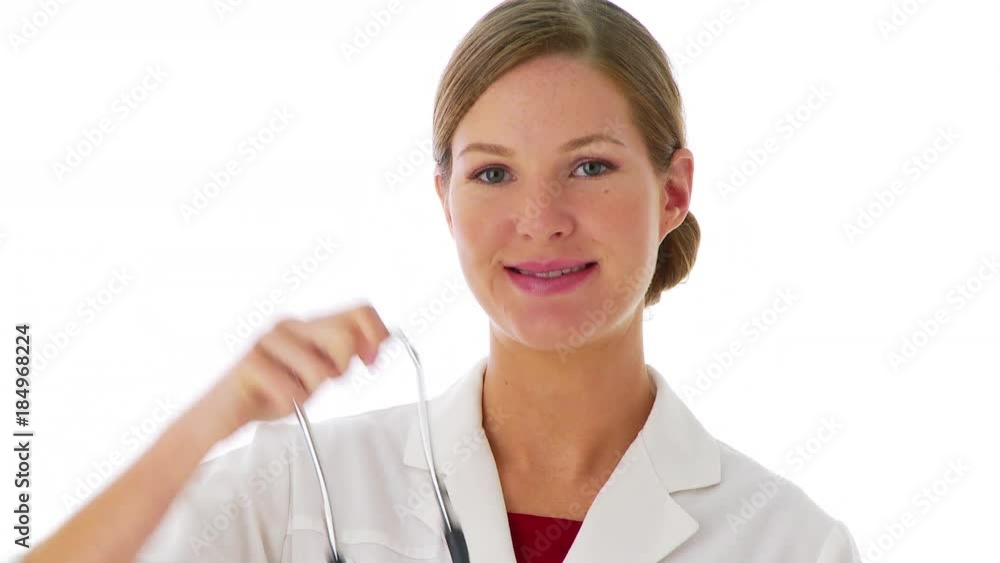 Portrait of a doctor holding a stethoscope Portrait of a doctor holding a stethoscope