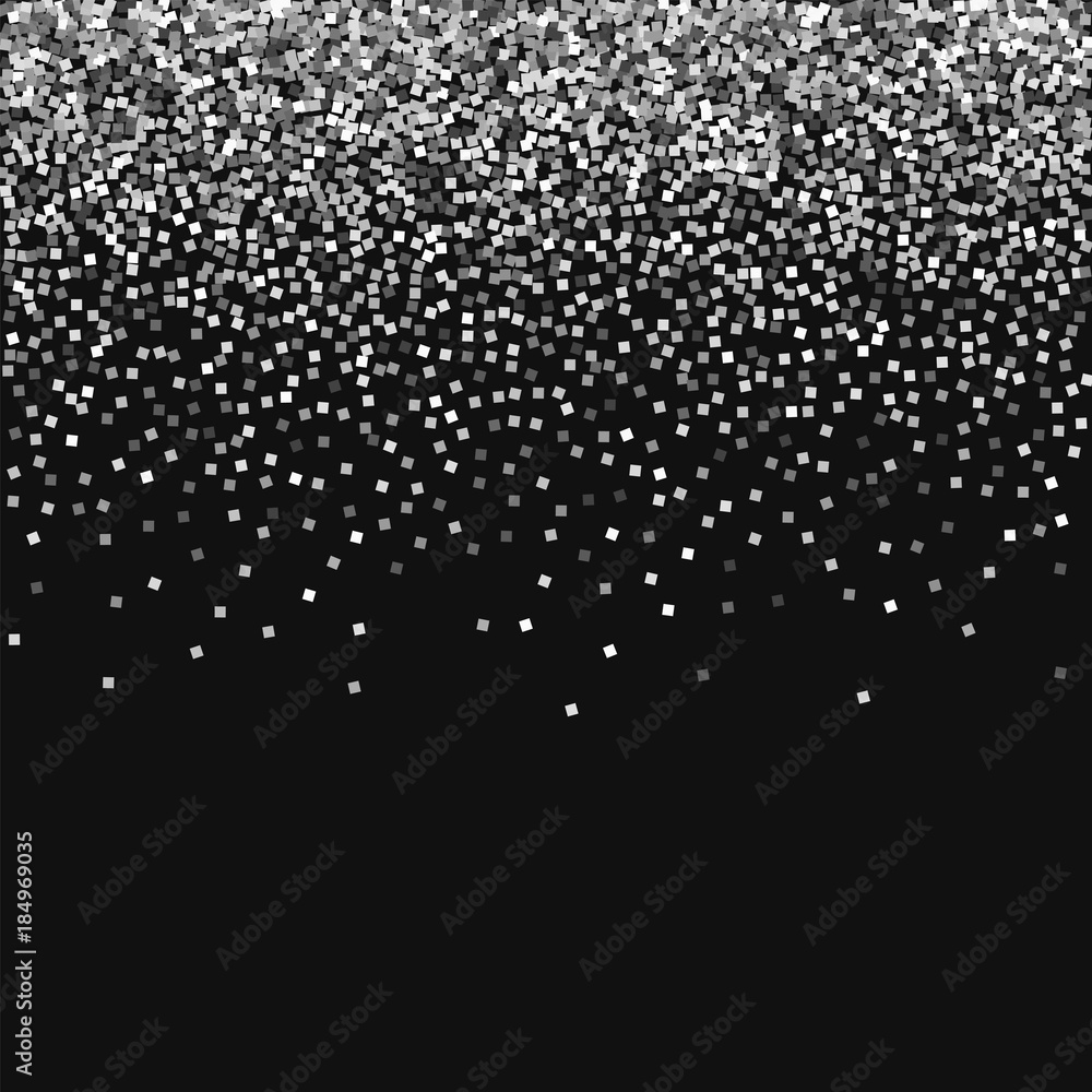 Silver glitter. Scatter top gradient with silver glitter on black