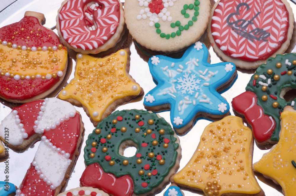 Decorated Cut Out Christmas Cookies